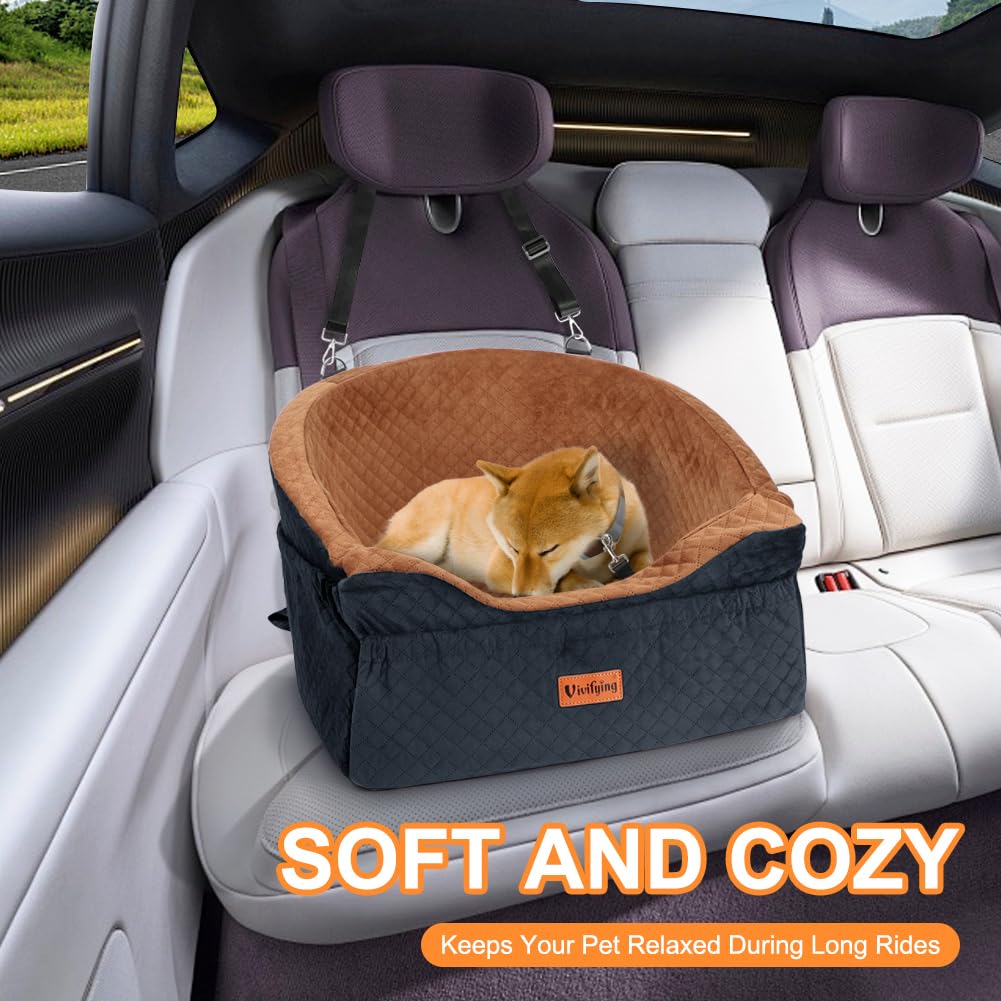 Vivifying dog car seat washable cover; easy cleaning after adventures.