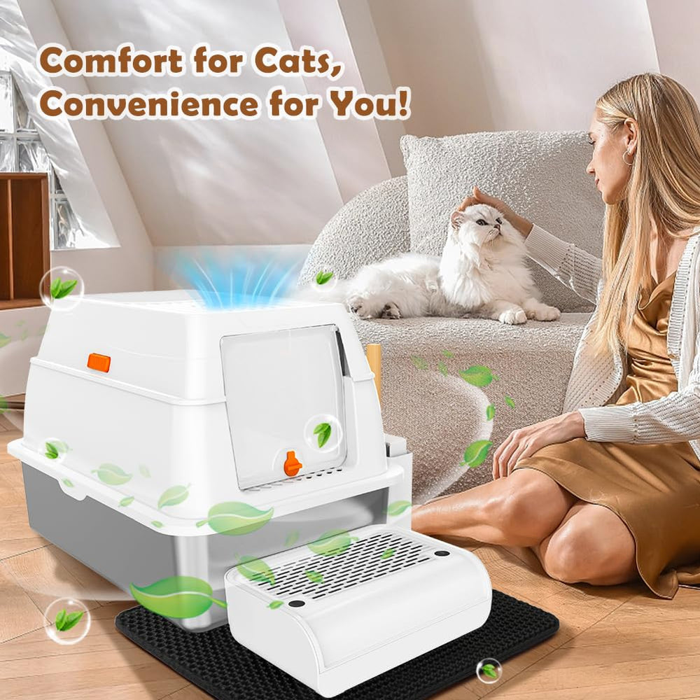 Vivifying footboard provides a gentle step for seniors or kittens.