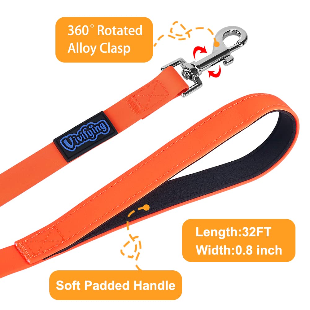 Vivifying PVC-coated dog leash close-up demonstrates easy wipe-down and quick-dry performance.