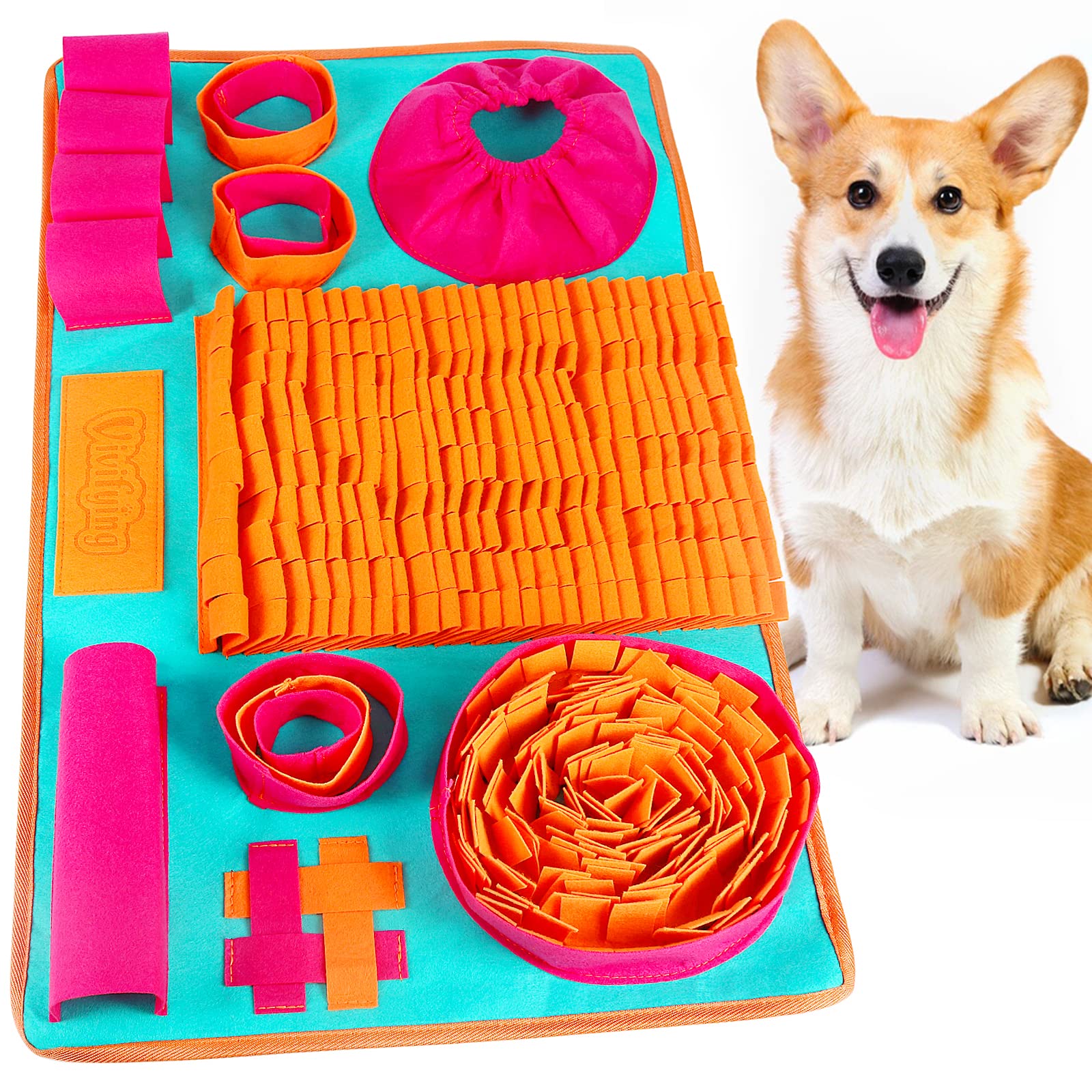 Vivifying snuffle mat close-up felt texture for engaging sniffing play.