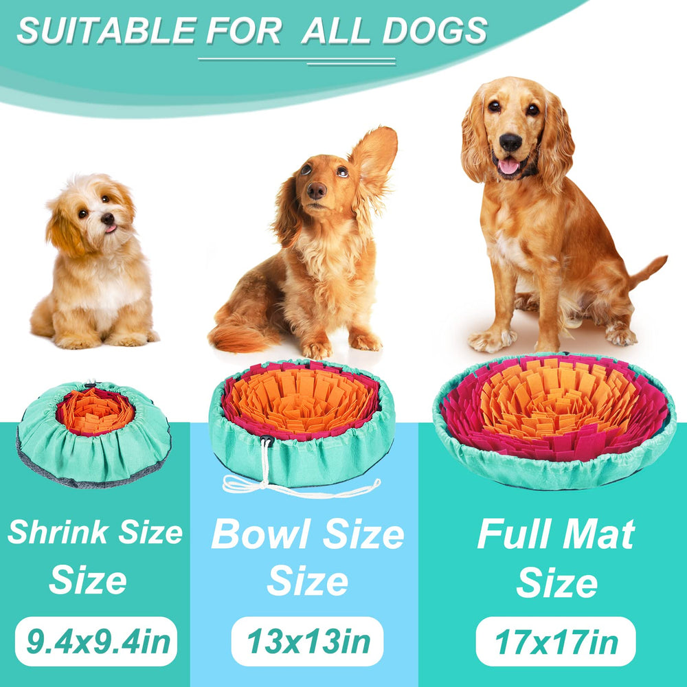 Vivifying Snuffle Mat showing adjustable drawstring securing on a chair leg
