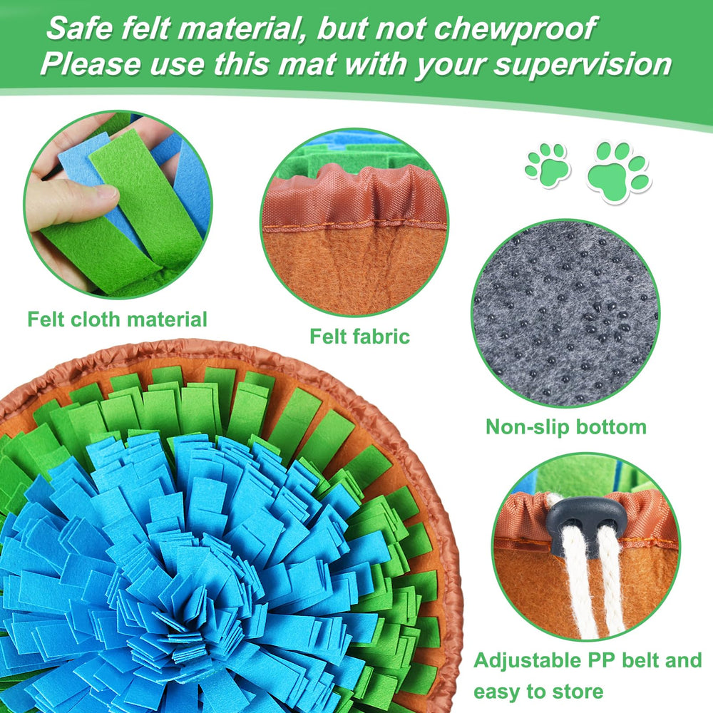 Vivifying Snuffle Mat with hidden treats foraging activity and enrichment.