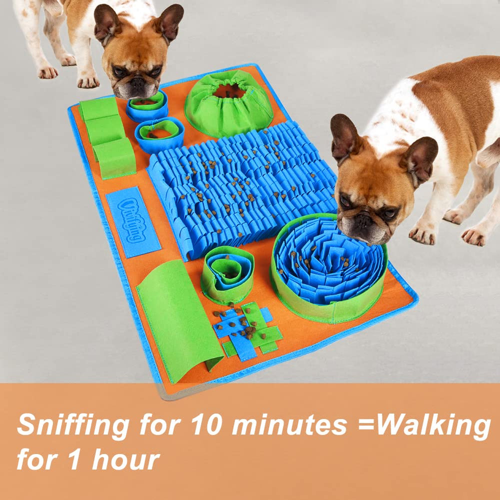 Vivifying Snuffle Mat invites foraging and sniffing play to reduce boredom.