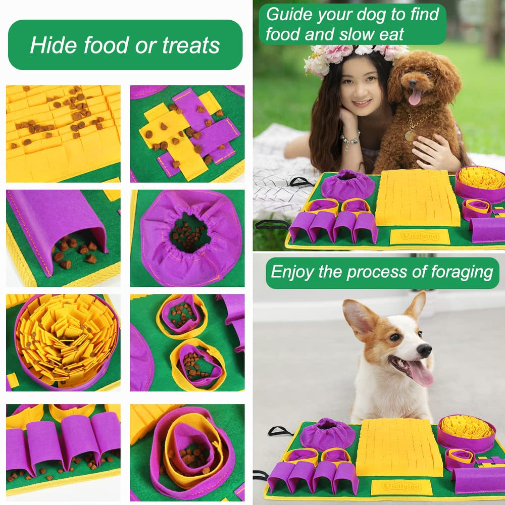 Vivifying Snuffle Mat washable-roll-up – easy to clean and store.