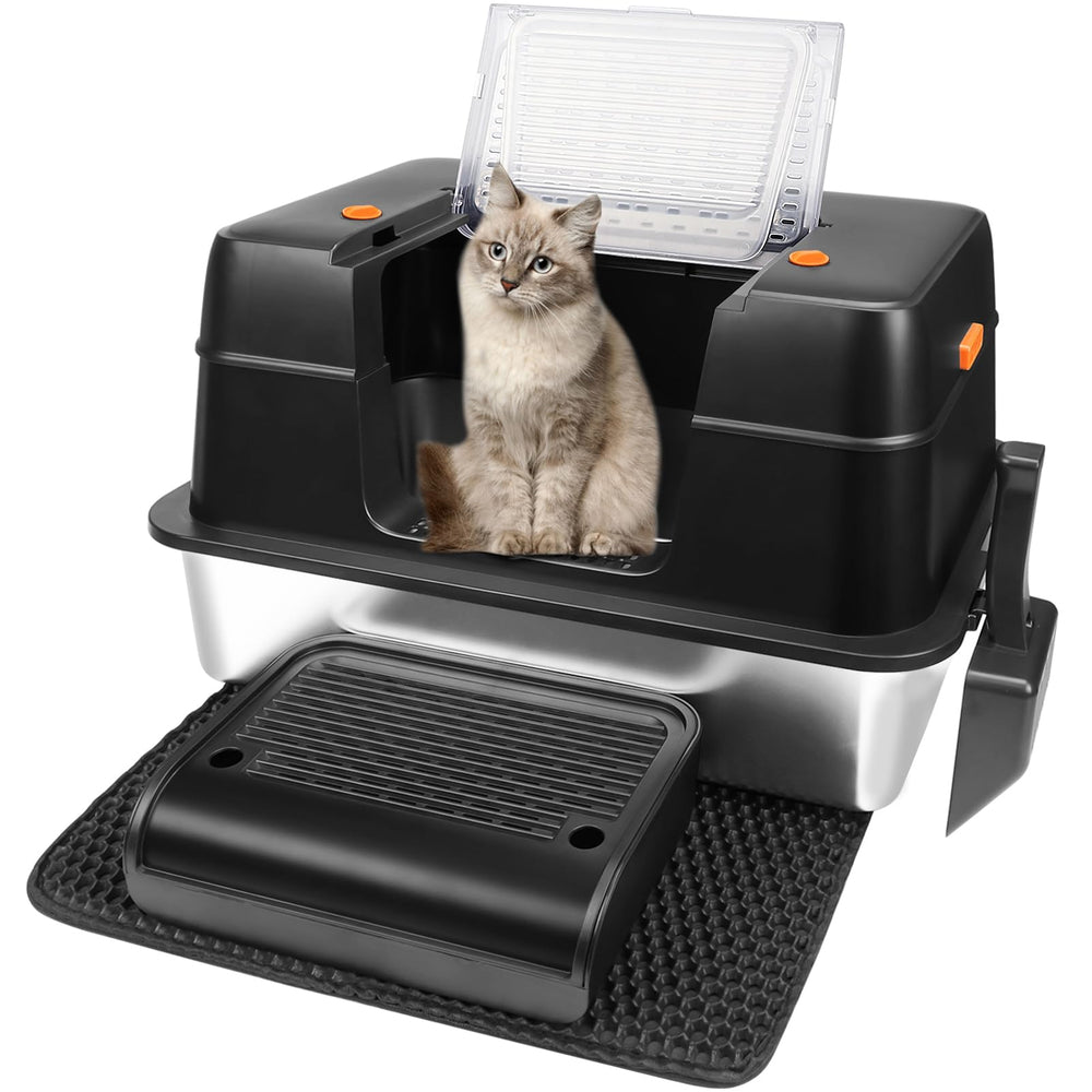 Vivifying stainless steel litter box holds up to 110 lbs for heavy use