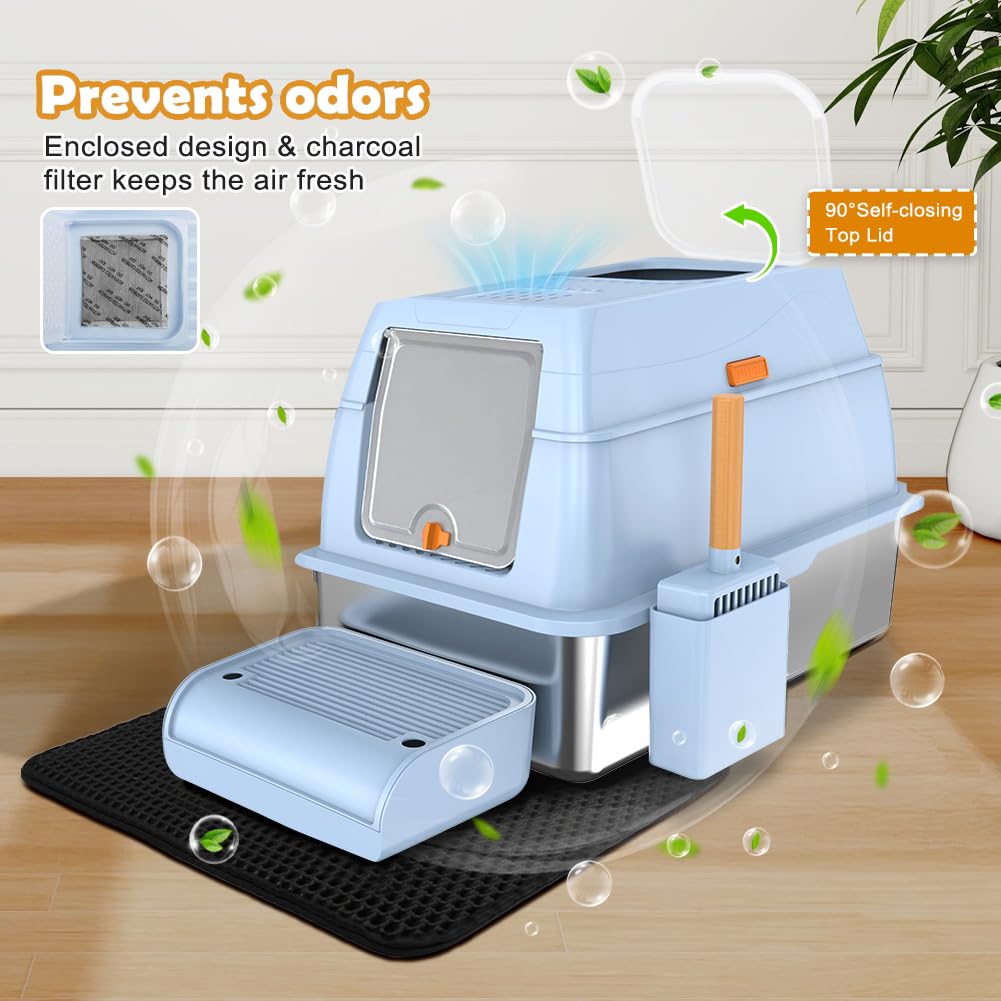 Dimensions image for Vivifying litter box shows 23.62 by 15.75 by 15.67 inches