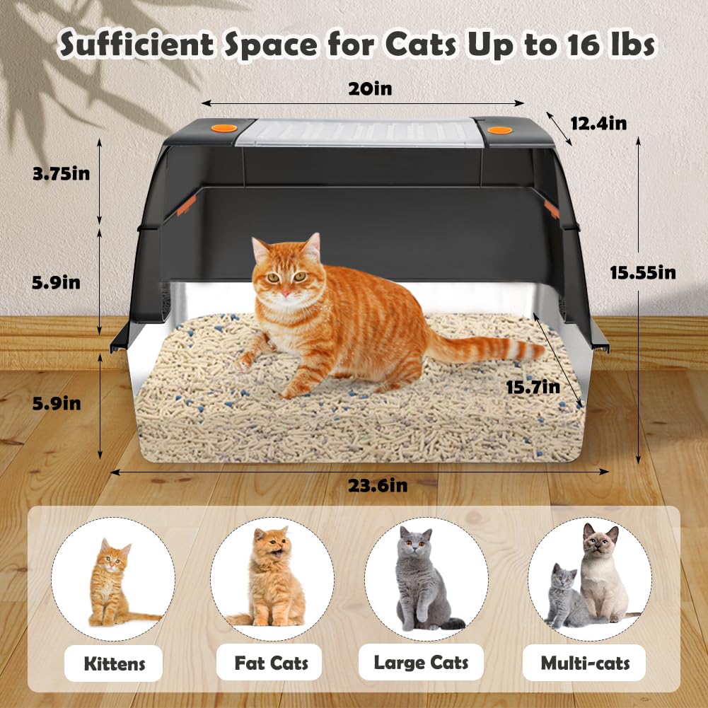 Vivifying stainless steel litter box removable pan for easy cleaning