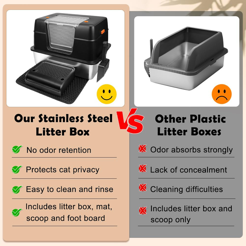 Vivifying stainless steel litter box scoop for quick maintenance