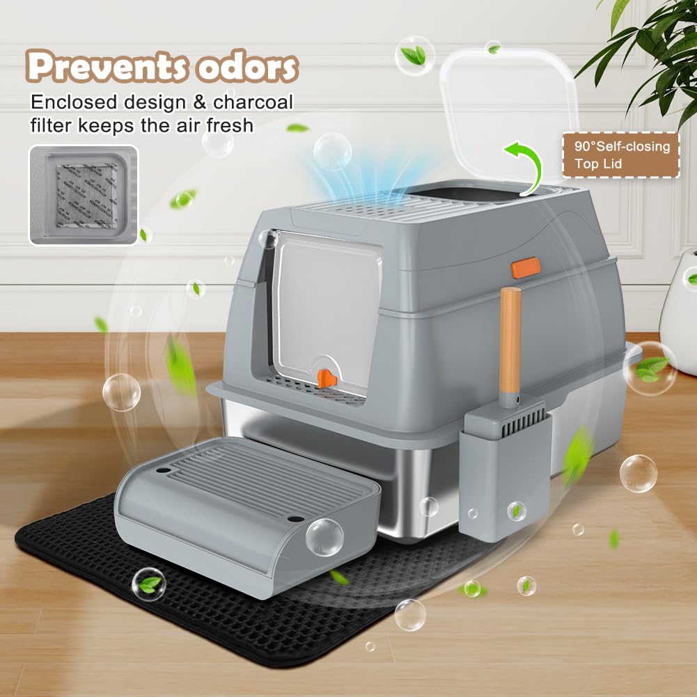 Vivifying side view highlights spacious interior and reduced litter scatter