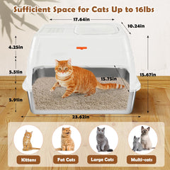 Vivifying XL stainless litter box front entry demonstrates easy access for large cats.