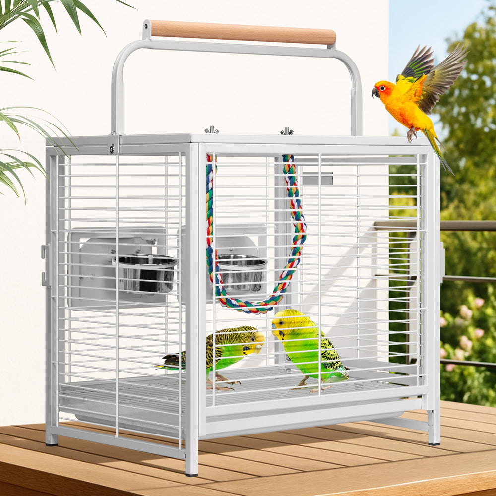 VIVOHOME 19-inch cage base shows sturdy construction for active parrots.