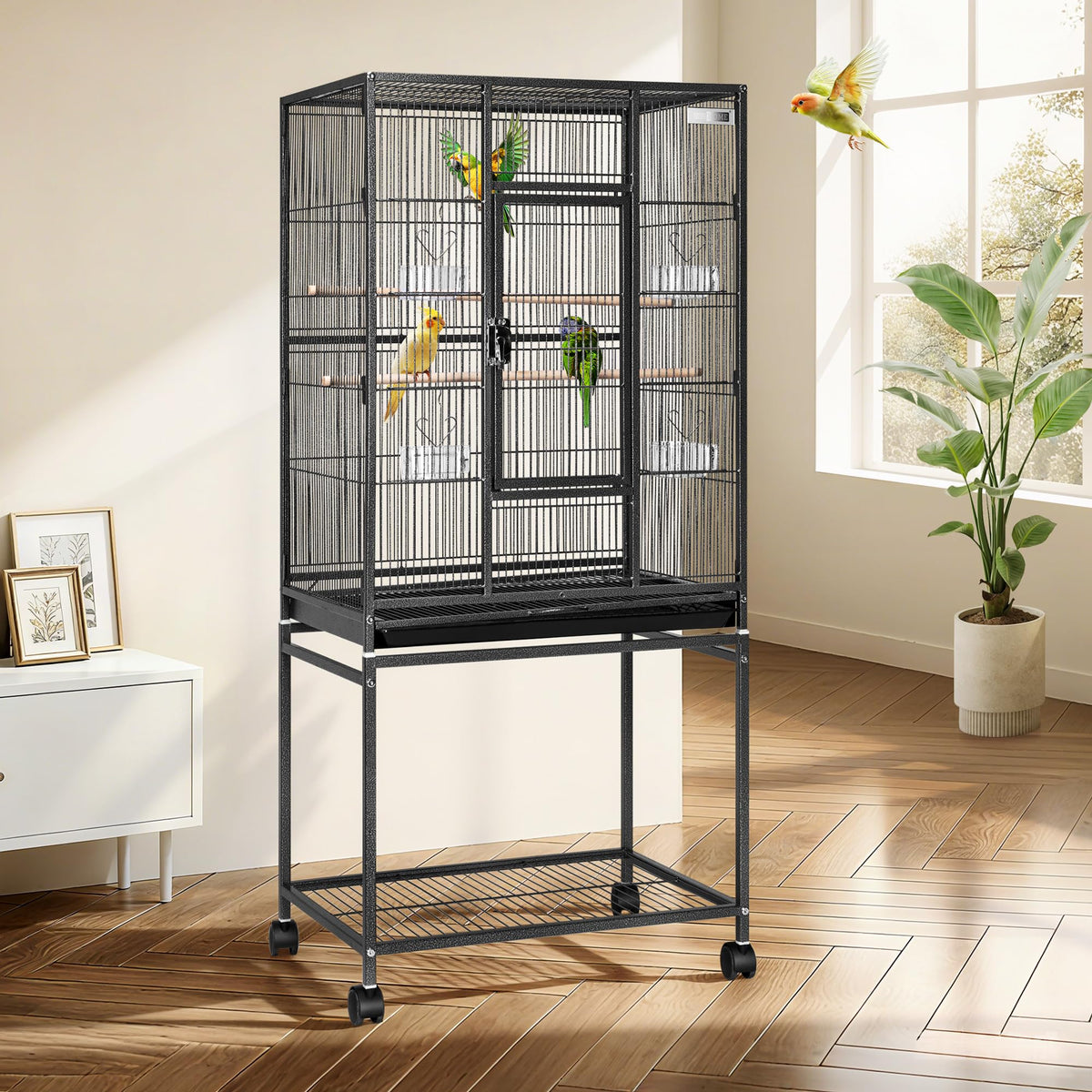 VIVOHOME 54-inch bird cage on rolling stand for easy repositioning