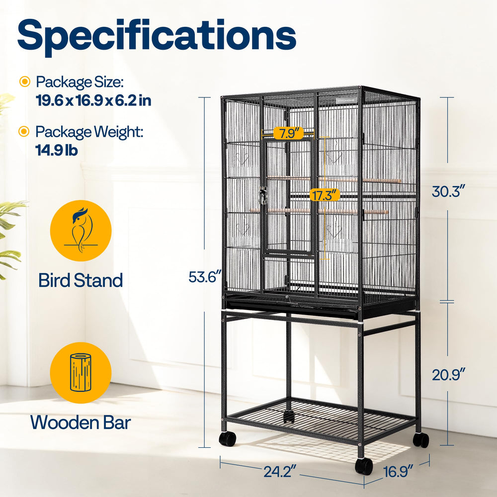 VIVOHOME 54-inch bird cage in a home setup enhances living space