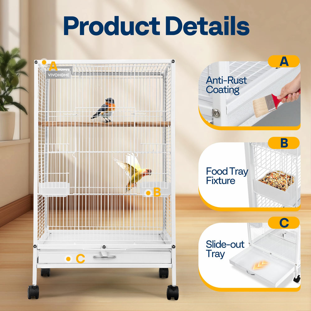 VIVOHOME non-toxic hammer-pattern paint on bird cage surface