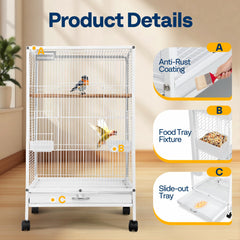 VIVOHOME non-toxic hammer-pattern paint on bird cage surface