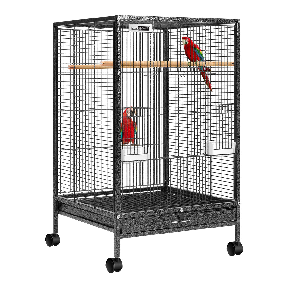 VIVOHOME bird cage rolling stand enables easy room-to-room movement.