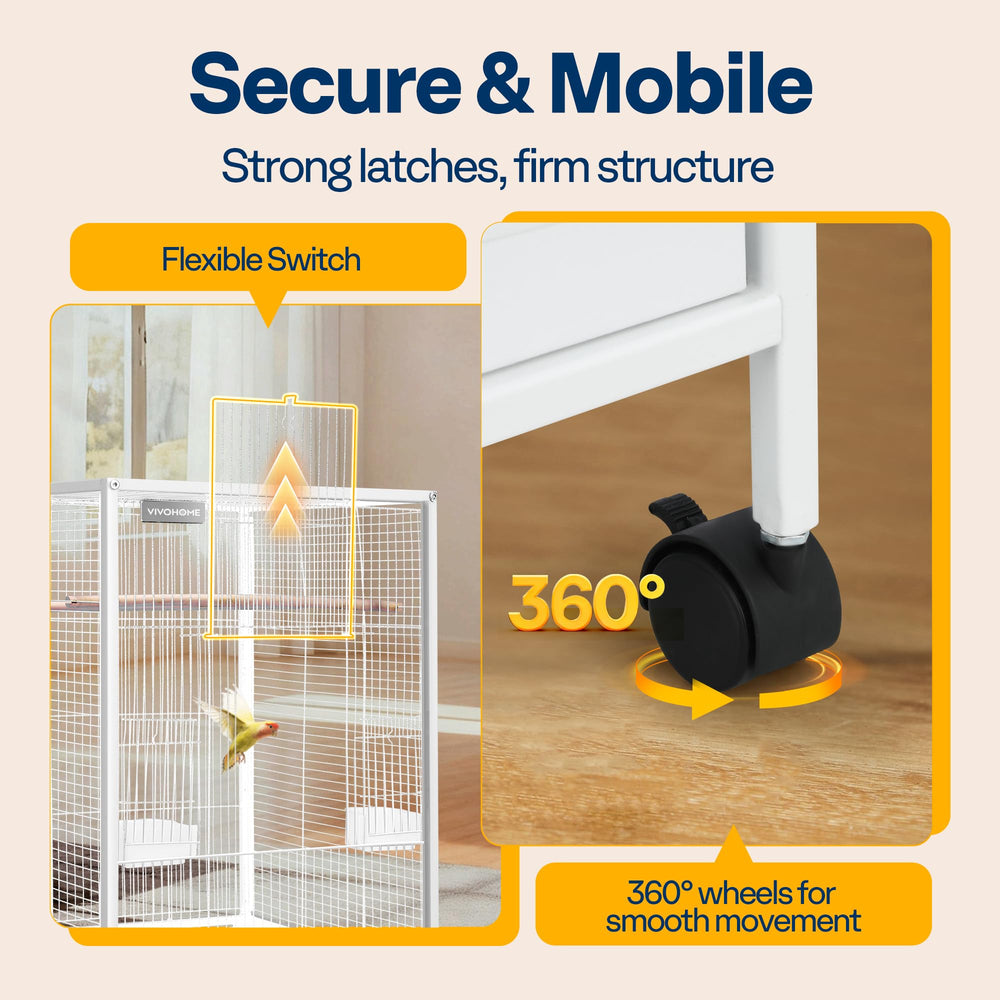 VIVOHOME sturdy latches and evenly spaced wires for safety