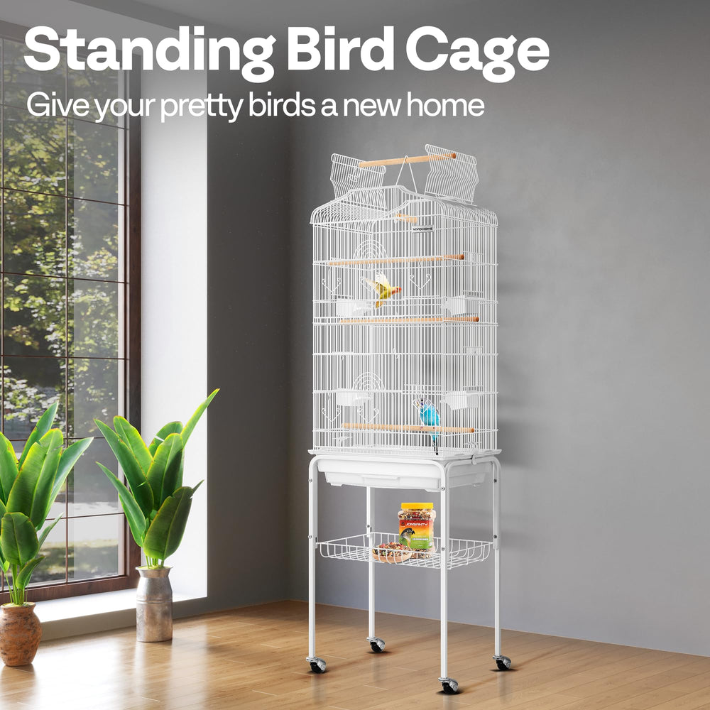 VIVOHOME bird cage side door access for quick feeding and cleaning