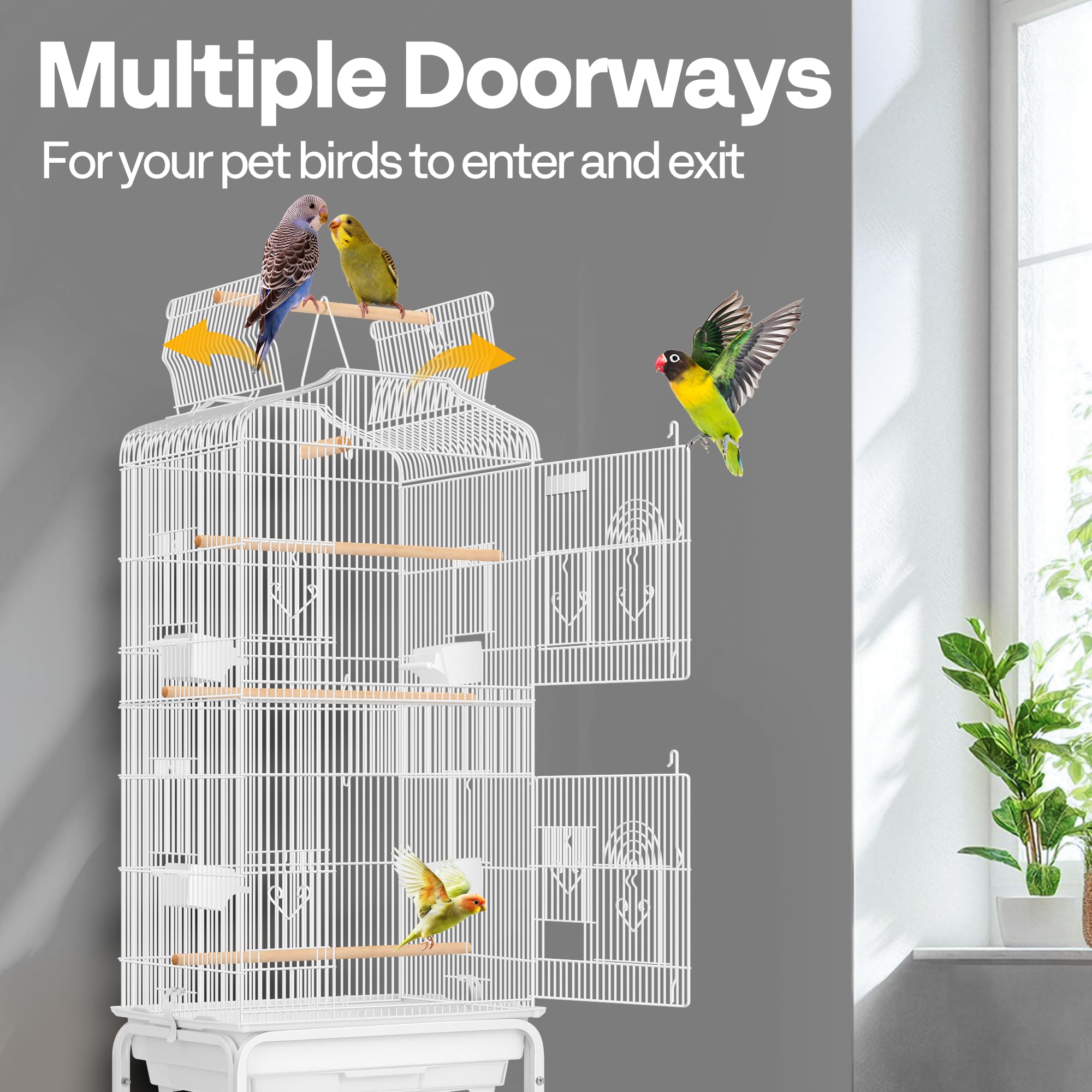 VIVOHOME cage features a slide-out tray for tidy maintenance
