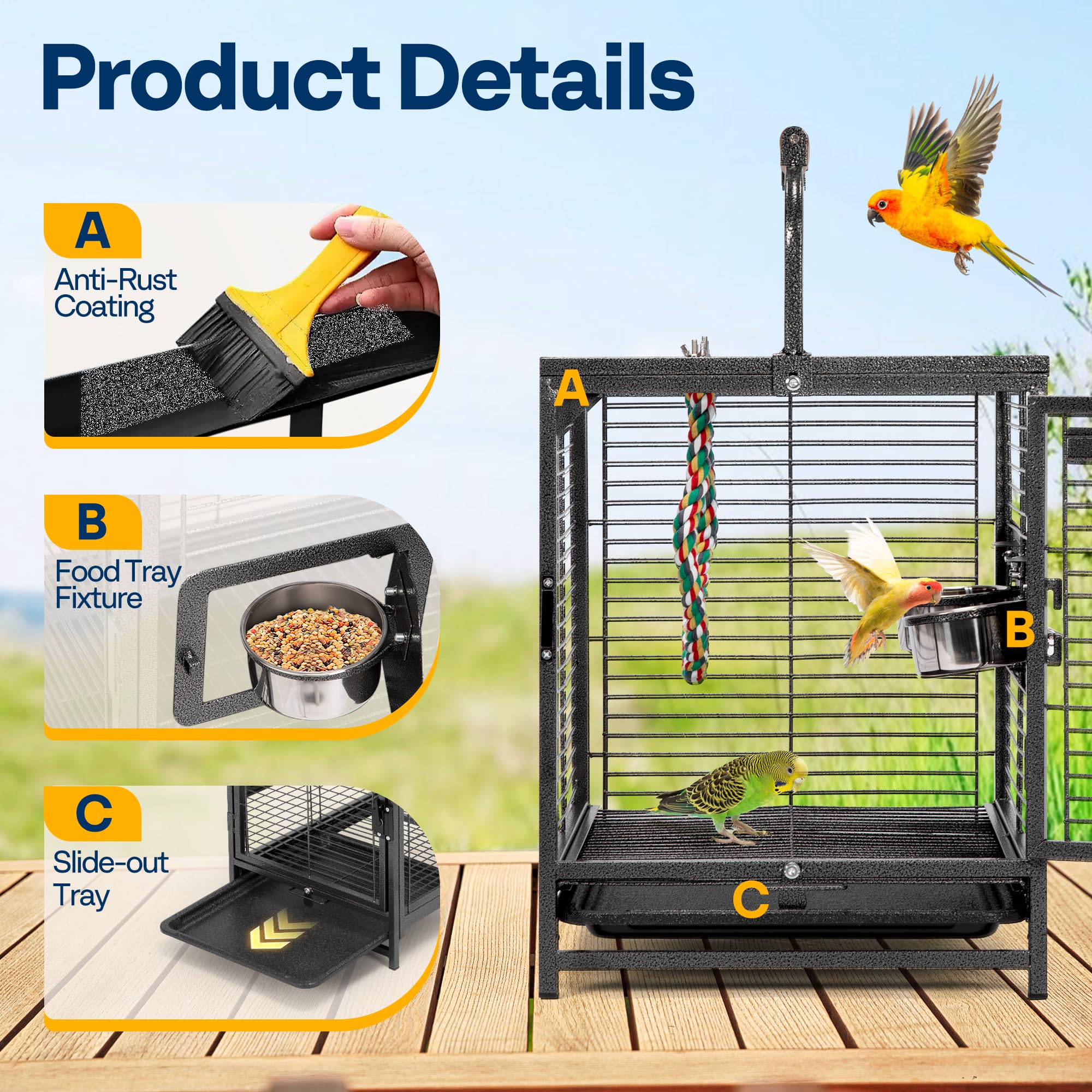 VIVOHOME bird travel cage assembly demonstrates quick, tool-light setup.