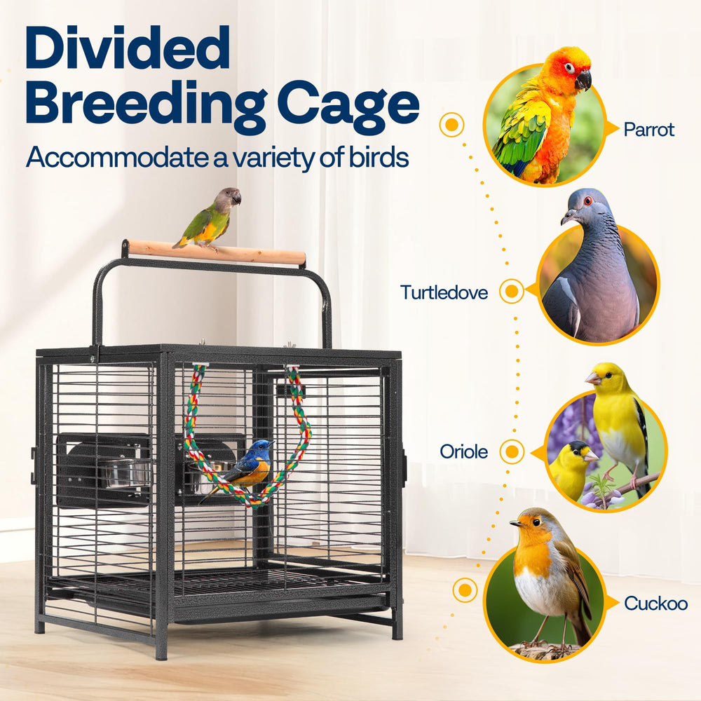 VIVOHOME bird travel cage rope entertainment image shows colorful play accessory.