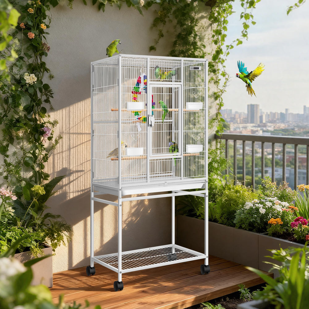 VIVOHOME cage includes tray and accessories for versatile setup.