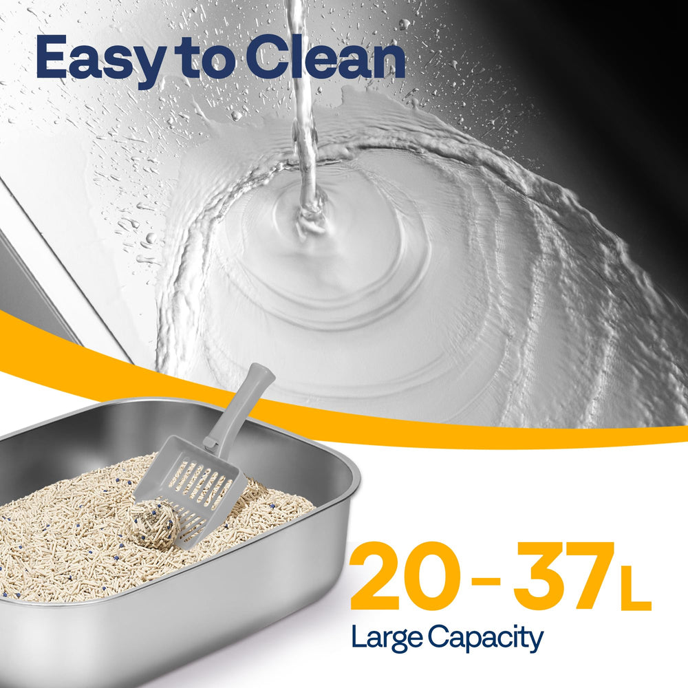 VIVOHOME cat litter box grooved footboard helps keep litter contained.