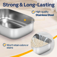 VIVOHOME XL litter box assembly image showing secure snap-in cover for leak-free use.