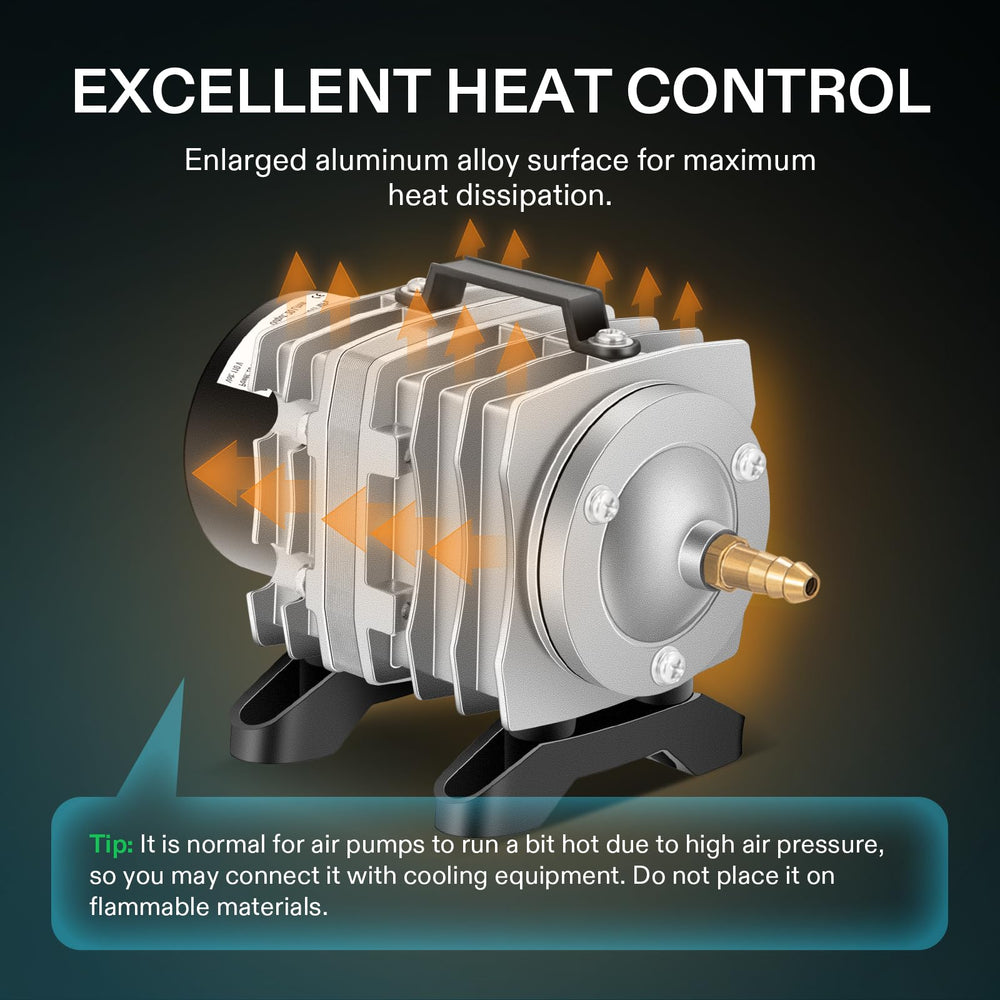 VIVOSUN 317GPH heat-radiating plates help dissipate heat for long-term continuous operation.