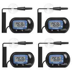 VIVOSUN 4-pack thermometer set side view for consistent tank temperature monitoring.