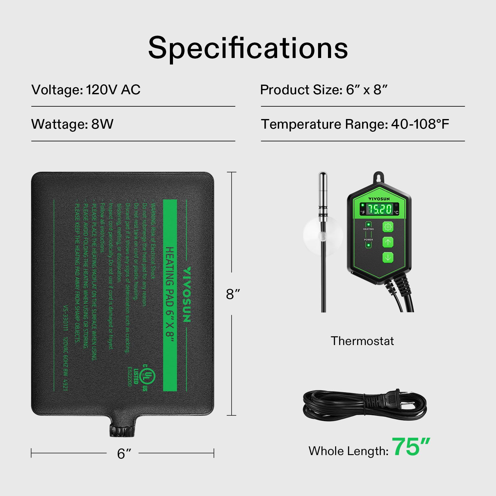 VIVOSUN flexible heat mat folds for compact storage in small terrarium setups.
