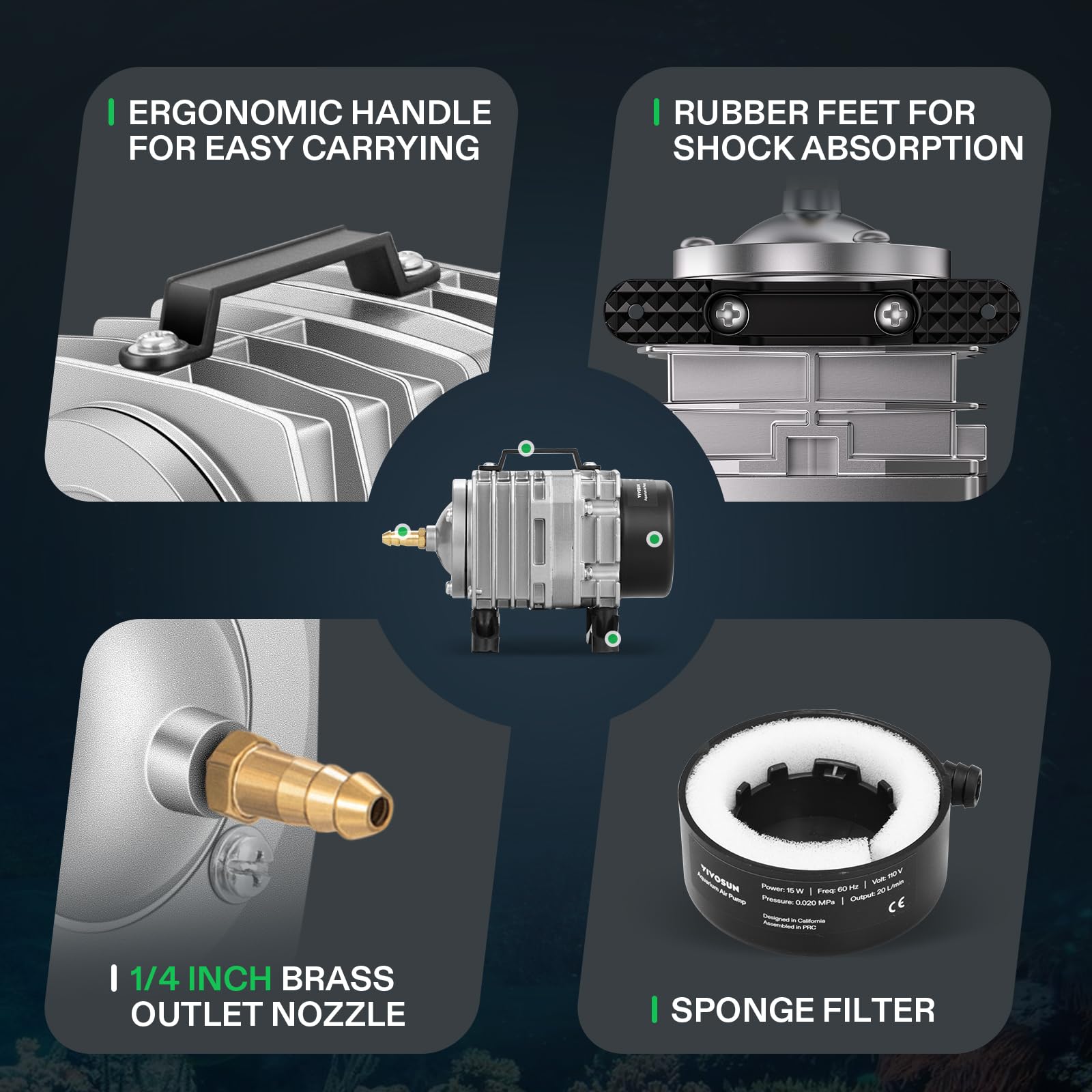 VIVOSUN air pump six-outlet manifold enables flexible aeration setups