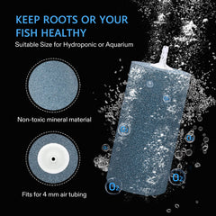 VIVOSUN air stone in aquarium setup demonstrating hydroponics compatibility