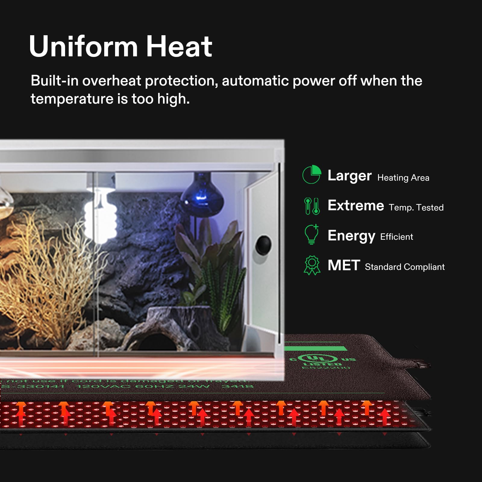 VIVOSUN far-infrared heat technology delivers steady warmth with fewer hotspots.