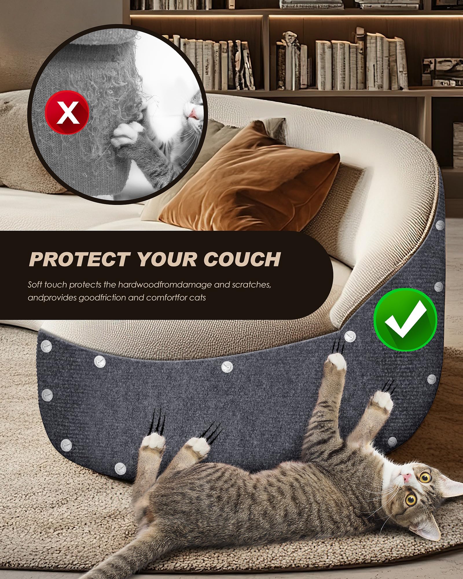 VIVOYAN cat scratch protector post-saving solution extends cat tree life.
