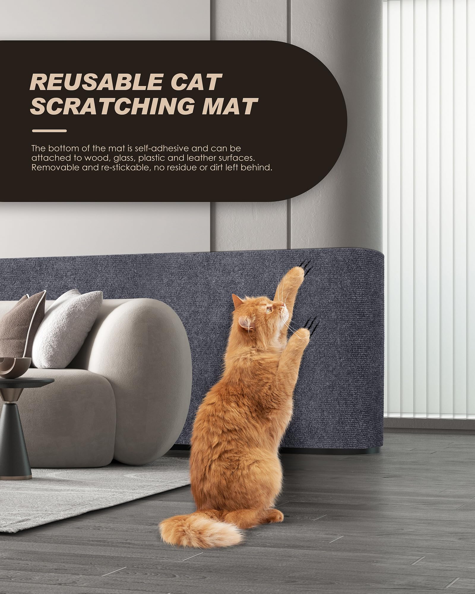 VIVOYAN cat scratch protector self-adhesive backing for quick installation.