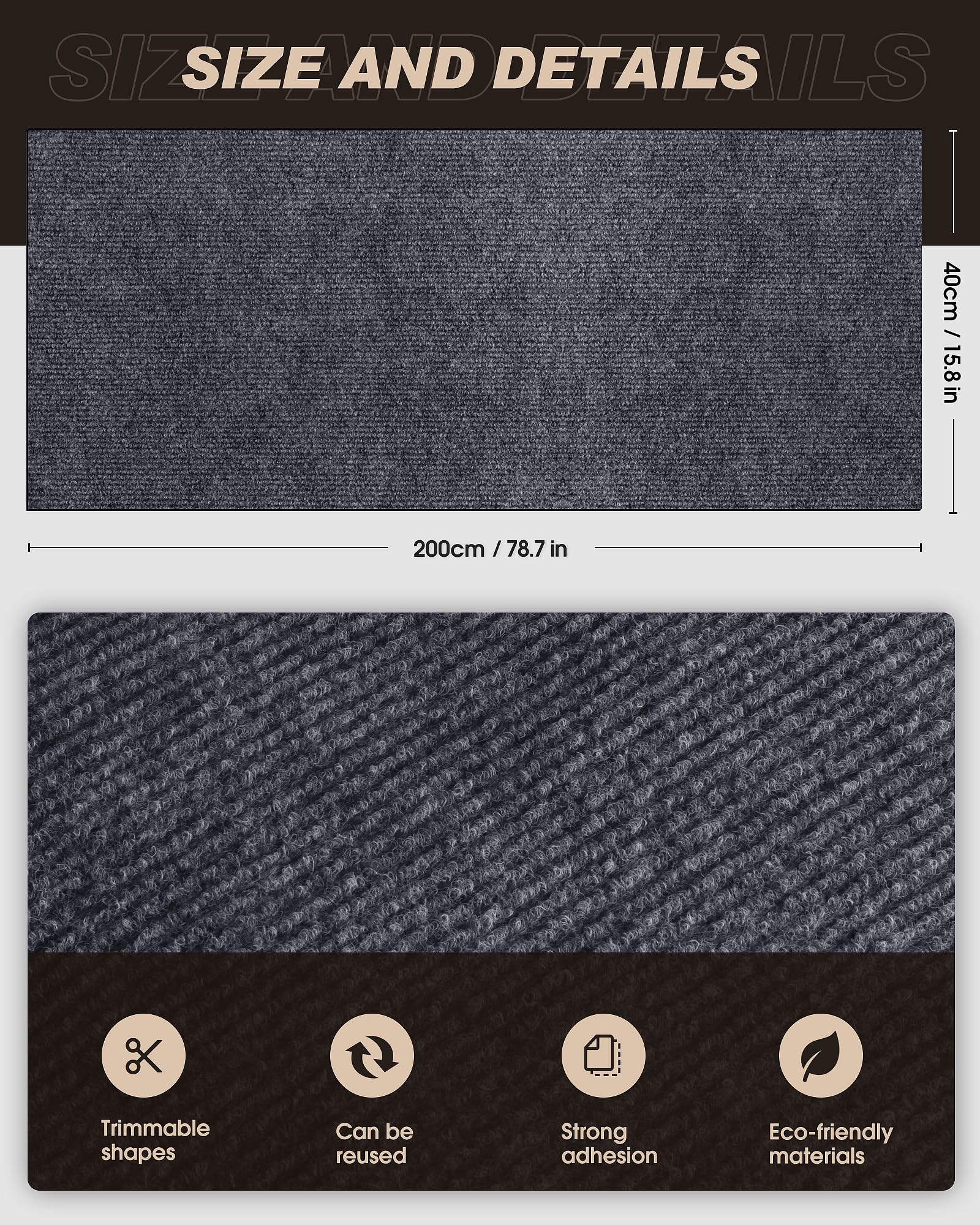 VIVOYAN cat scratch protector trim-to-fit design for sofas and cat trees.