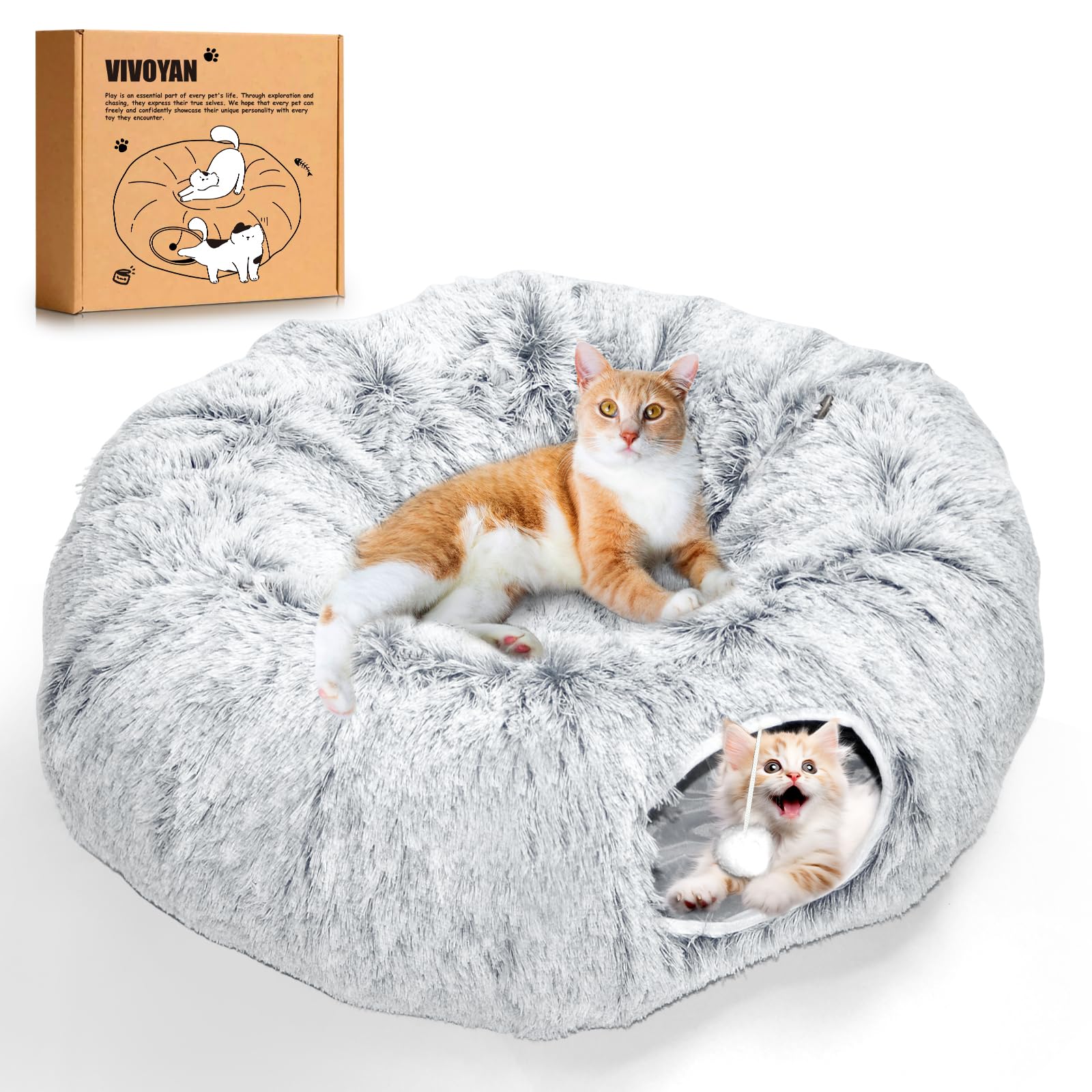 VIVOYAN cat tunnel XL outer view offers roomy space for play, hiding, and daily exercise.