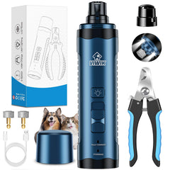 VIWIK dog nail grinder with LED lights demonstrates precise, safe trimming for easy home grooming.