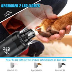 VIWIK dog nail grinder three ports for different nail sizes.