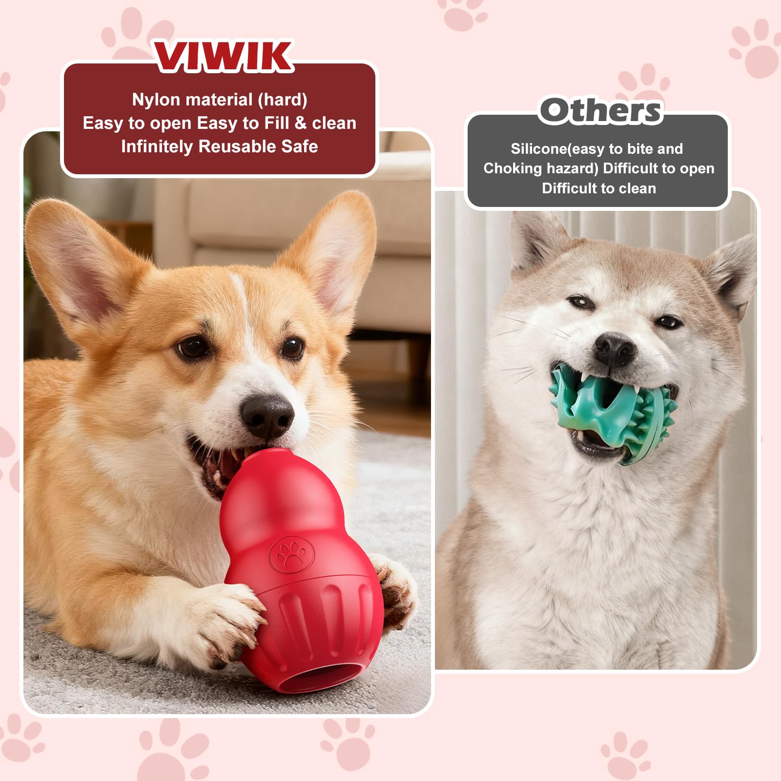 VIWIK Easy-clean dishwasher-safe dog toy keeps playtime hassle-free.