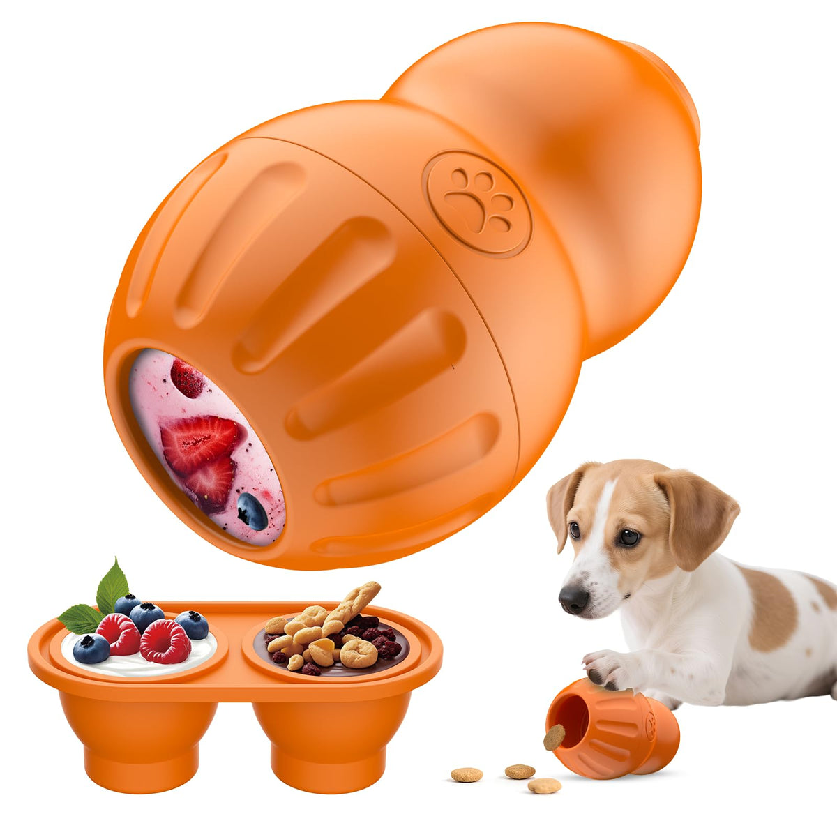 VIWIK Frozen Treat Toy tray fill captures a tasty, engaging reward session for small dogs.