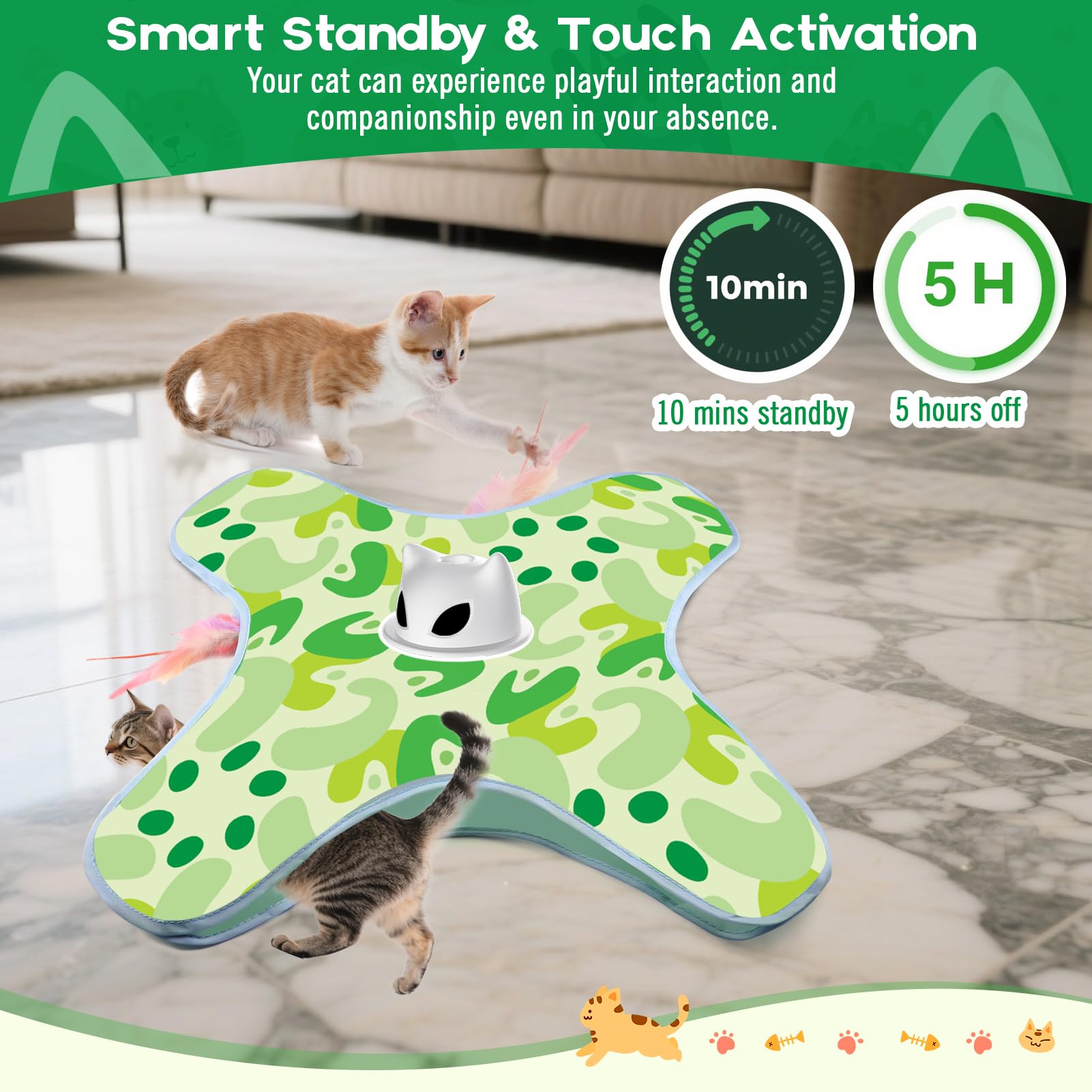 VIWIK USB recharge keeps cats engaged with ready-to-play power