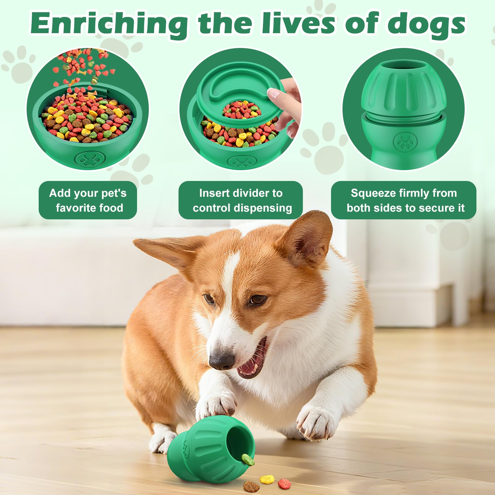 VIWIK slow-feeder-toy-green promotes mindful feeding and extended chew-time