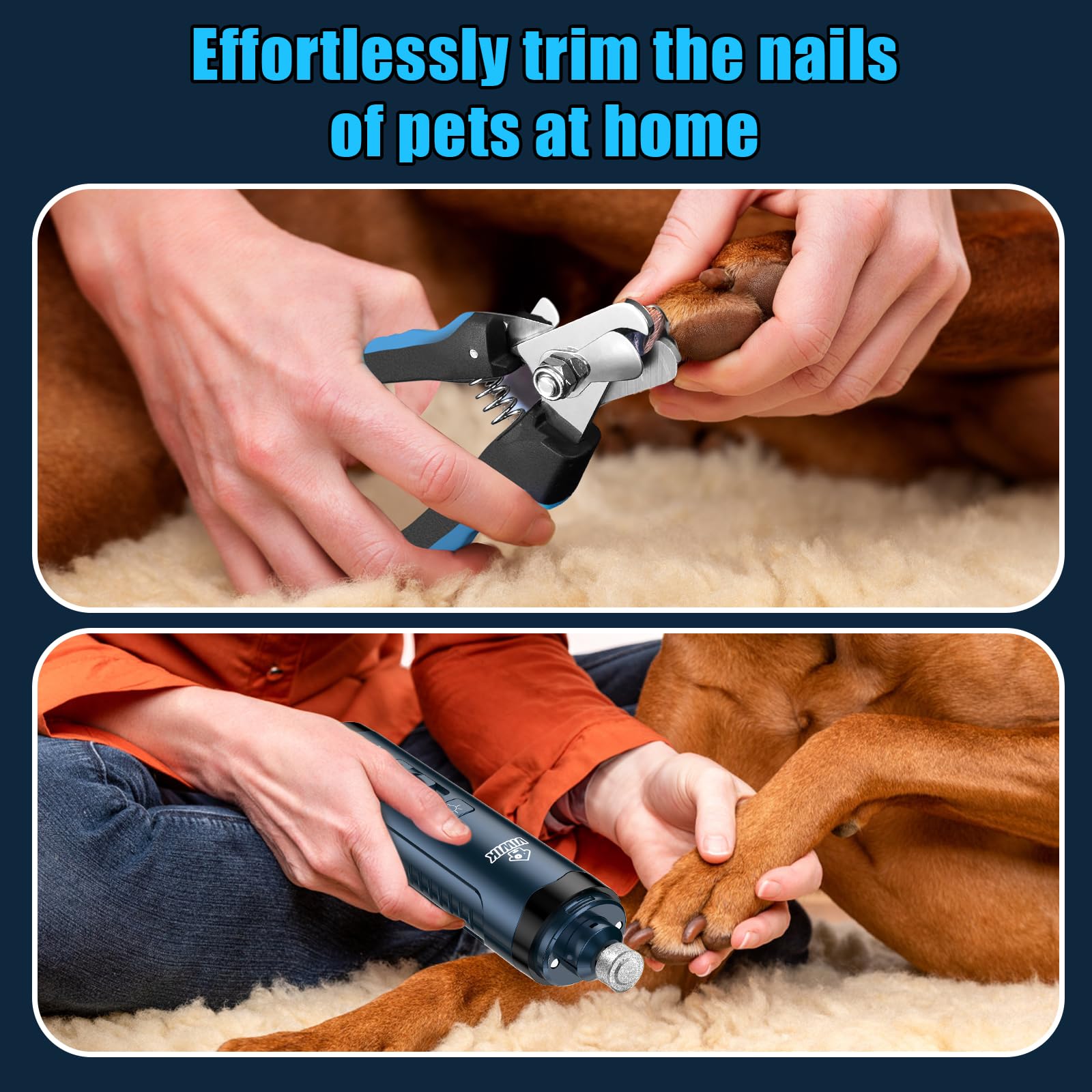 VIWIK whisper-quiet nail grinder reduces pet startle with low vibration under 40 dB.