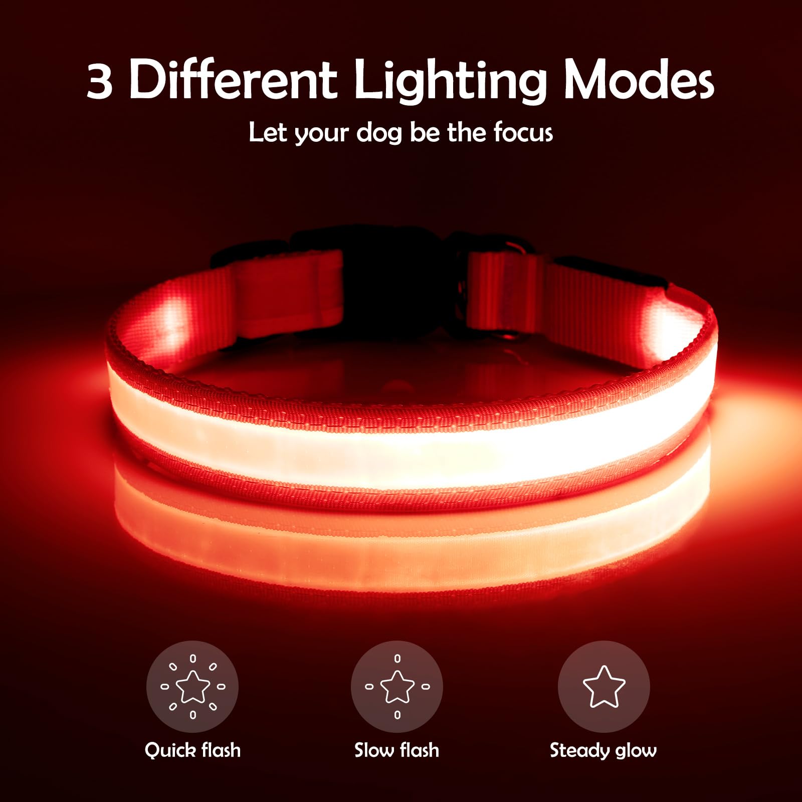 Vizpet collar LED alta visibilidad para detectar al perro en la oscuridad