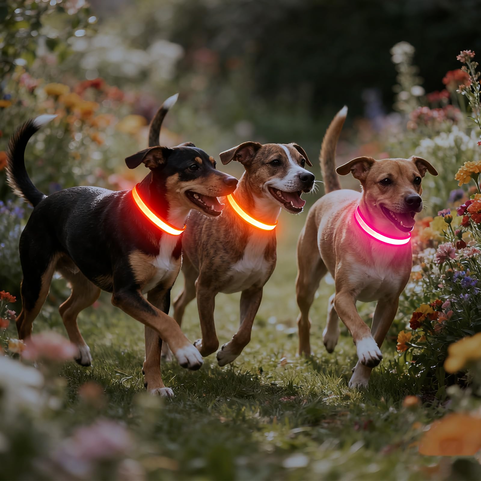 Vizpet collar LED con fibra óptica plana para iluminación uniforme