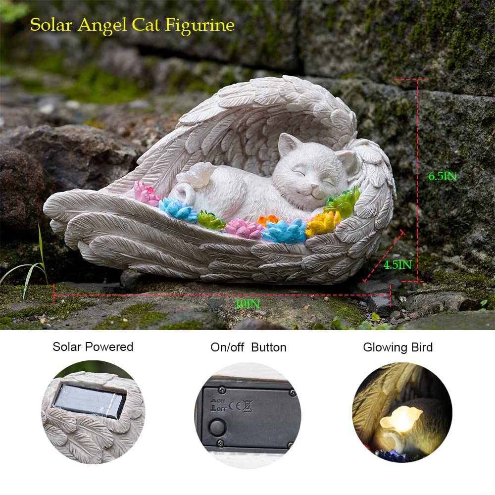VKEVOC peaceful sleeping cat statue offers serene garden tribute and memory keepsake