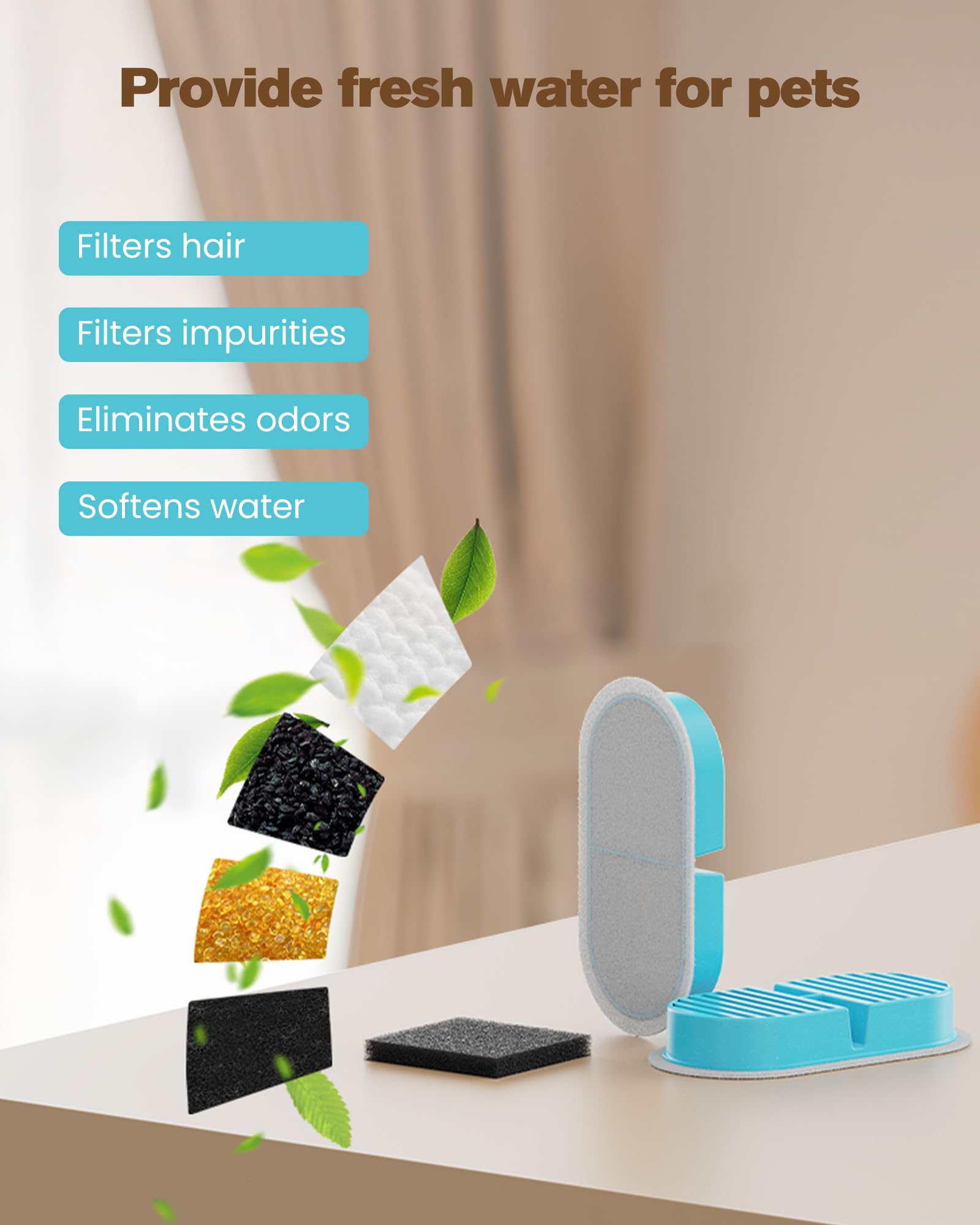 VKIMISS-water-flow-fountain captures smooth flow for pets.