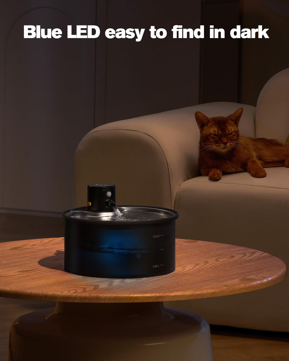 VKIMISS 108oz capacity image highlighting large reservoir for multi-cat households